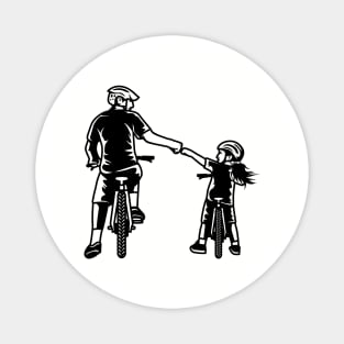 Dad and Daughter Riding a bicycle! Magnet